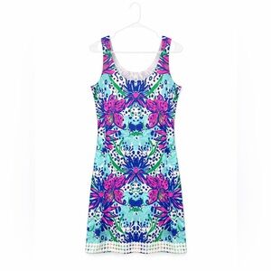 Lilly Pulitzer Vibrant Floral Mini Dress - Blue and Pink